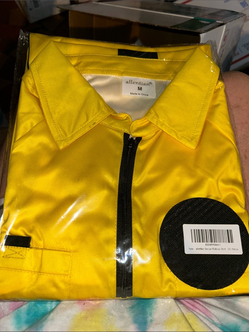 Soccer referee Yellow Zip-Front Shirt Jacket costume shirt only